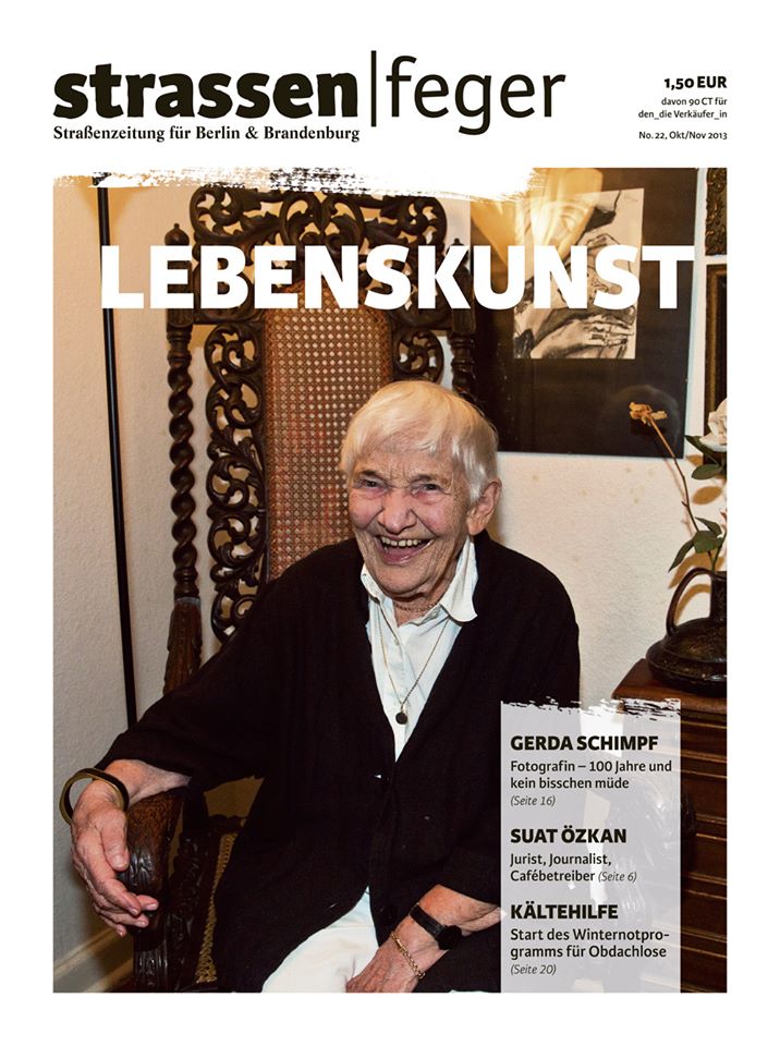 strassen|feger, Titel "Lebenskunst", Augabe 22/2013 mit Gerda Schimpf