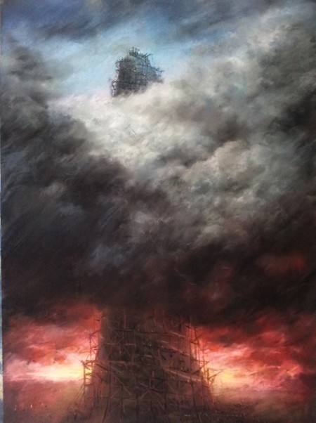 Mario Lischewsky, Babylon, 2014, Pastellkreide auf Papier, 100 x 70 cm. Photo courtesy the artist